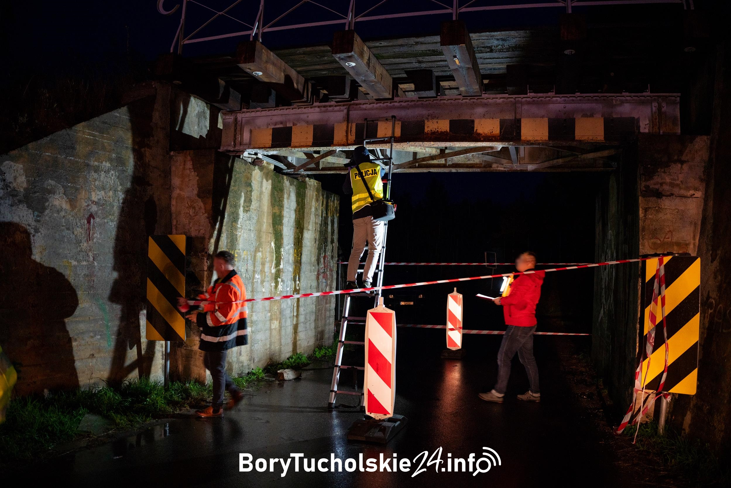 Wiadukt starogardzka Śliwice uszkodzony. 