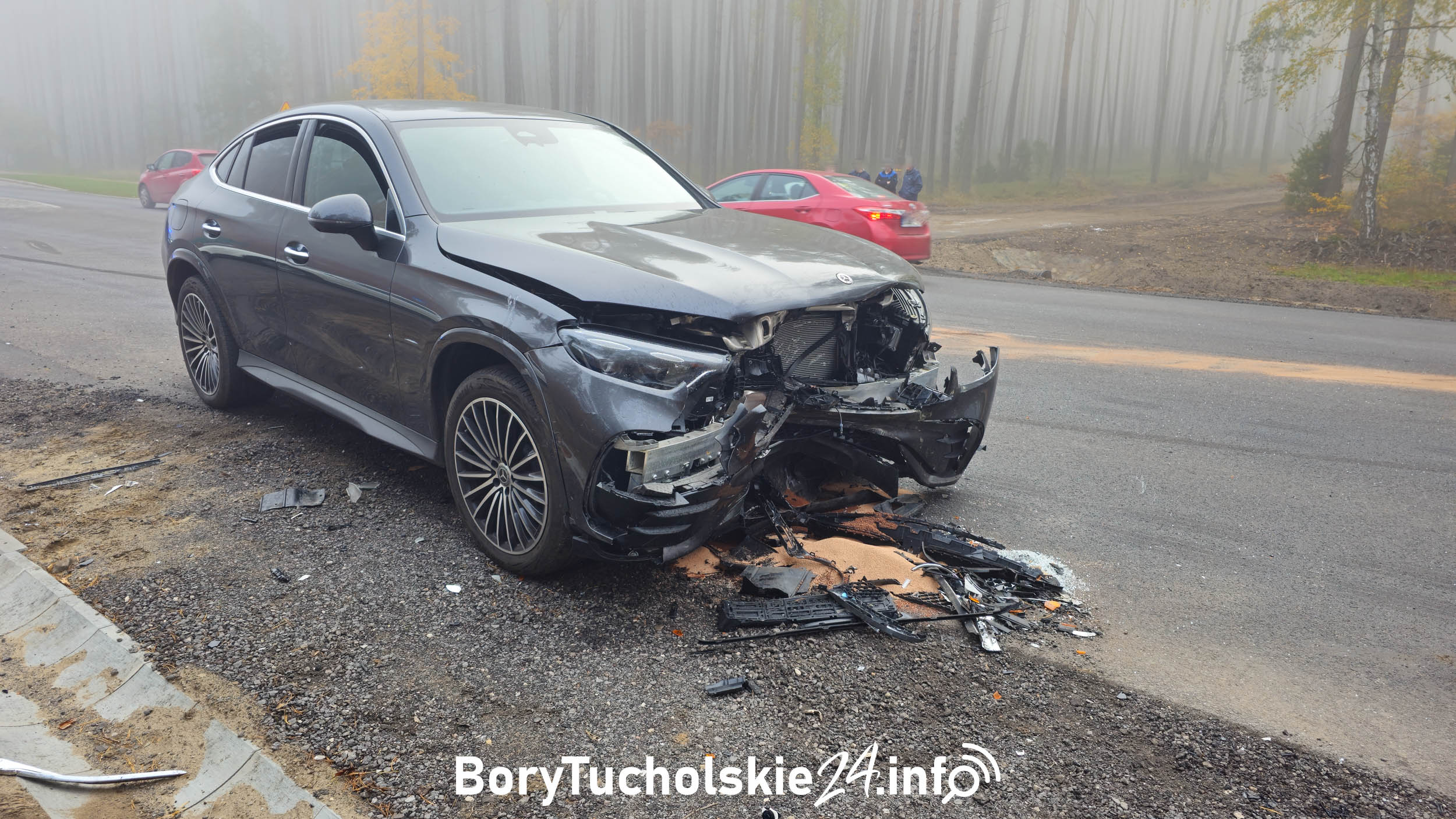 Kraksa dwóch aut na drodze krajowej nr 22