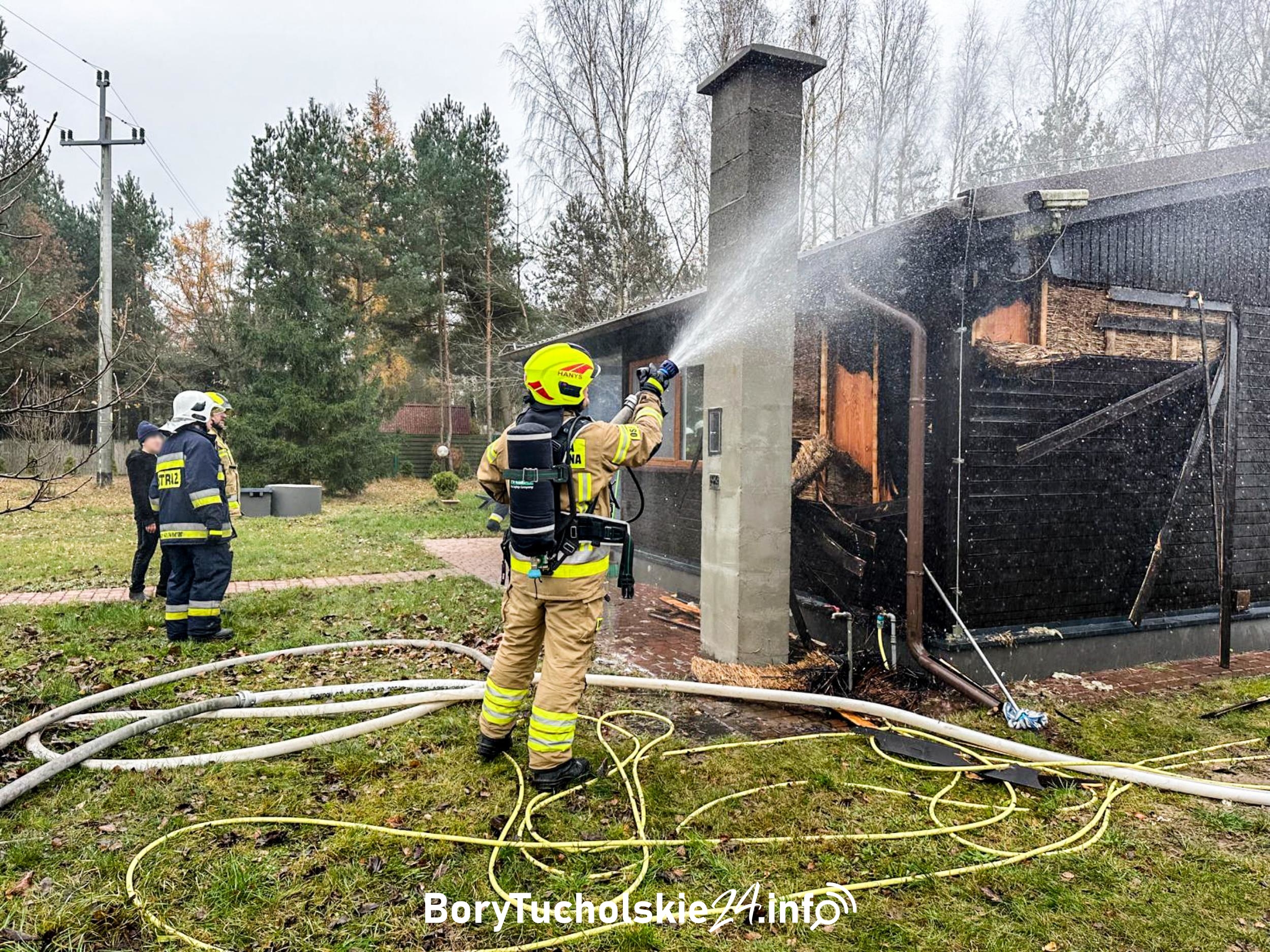Pożar domku w Kręgu w gminie Śliwice (ZDJĘCIA)