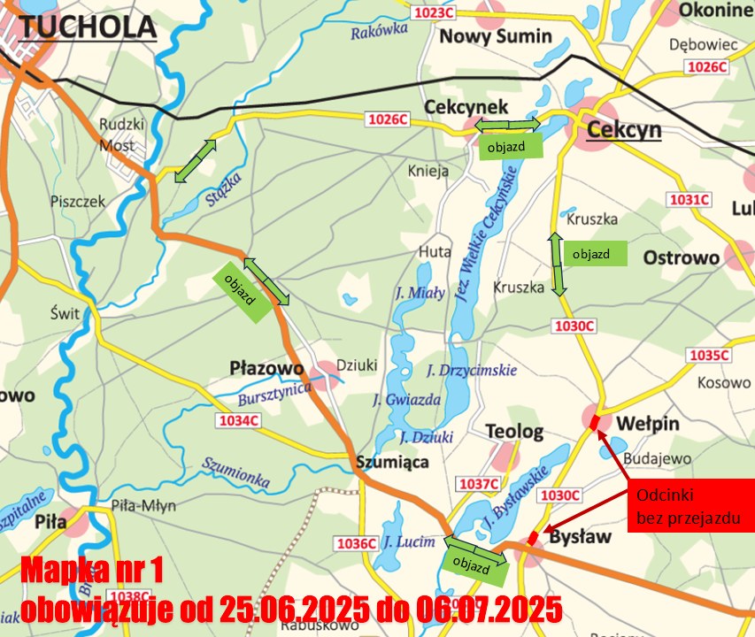 Dalsze prace na drodze Bysław – Wełpin. Odcinek będzie zamknięty