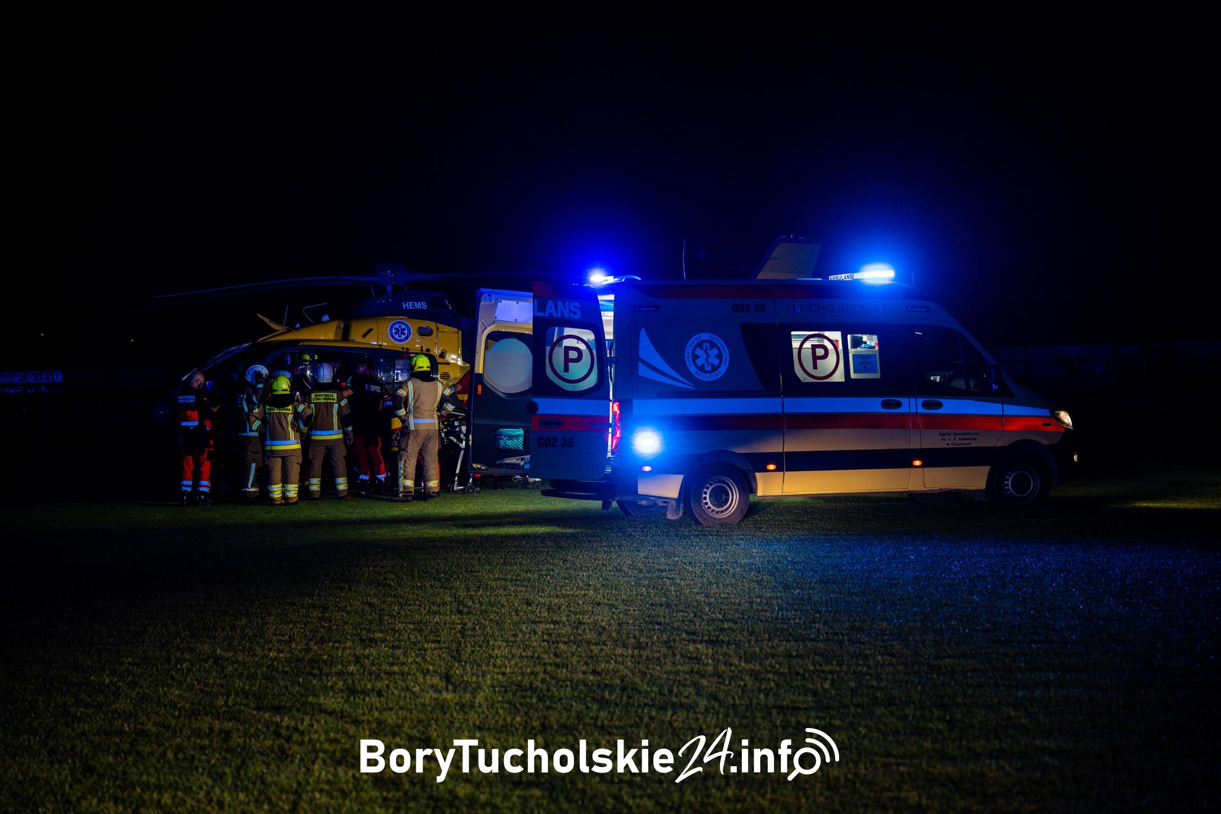 Poważny wypadek w Czersku. Dwie dziewczynki przewróciły się na hulajnodze. Helikoptery zabrały je do szpitali (FOTO)