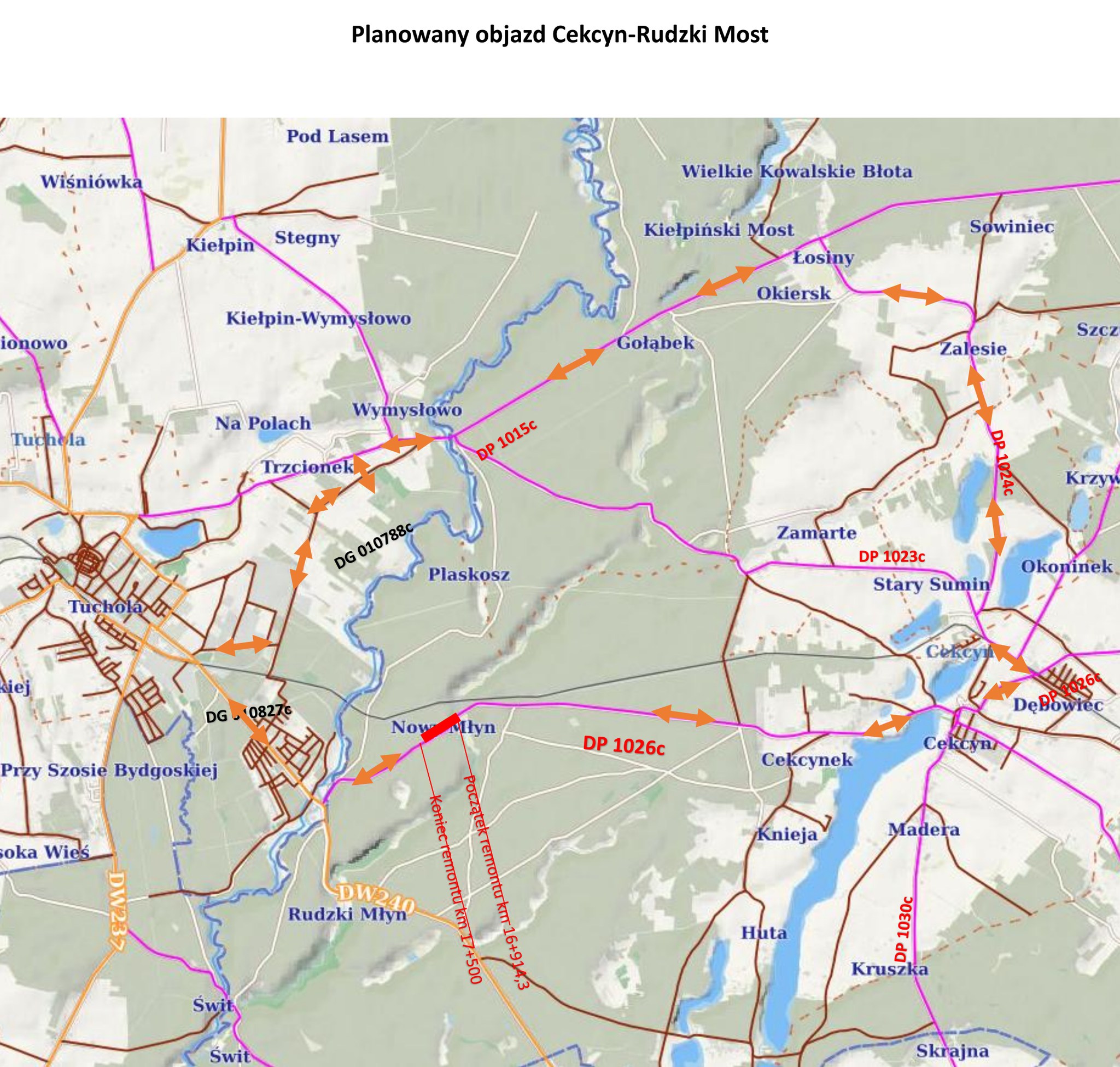 Od środy zamknięta będzie droga Cekcyn – Rudzki Most