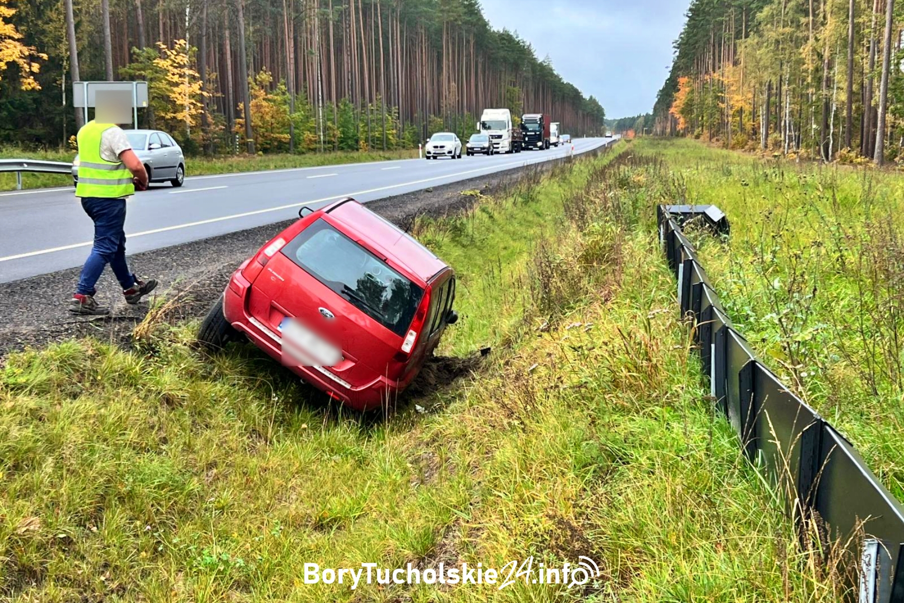 Kolizja dwóch aut na DK22 w Czersku – na szczęście nikt nie ucierpiał (FOTO, WIDEO)