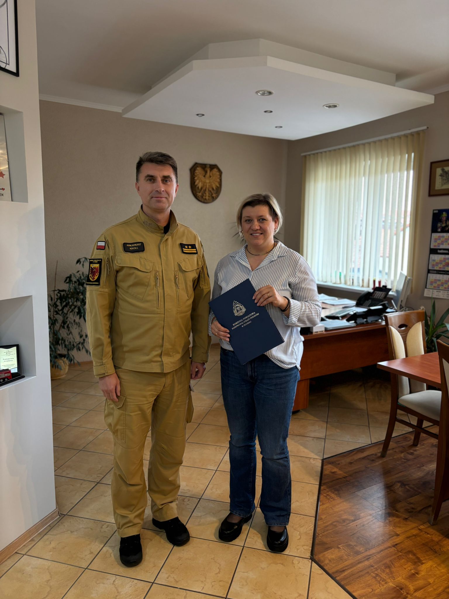 Jubileusz 20-lecia pracy zawodowej Sylwii Lihs-Misiak w KP PSP w Tucholi