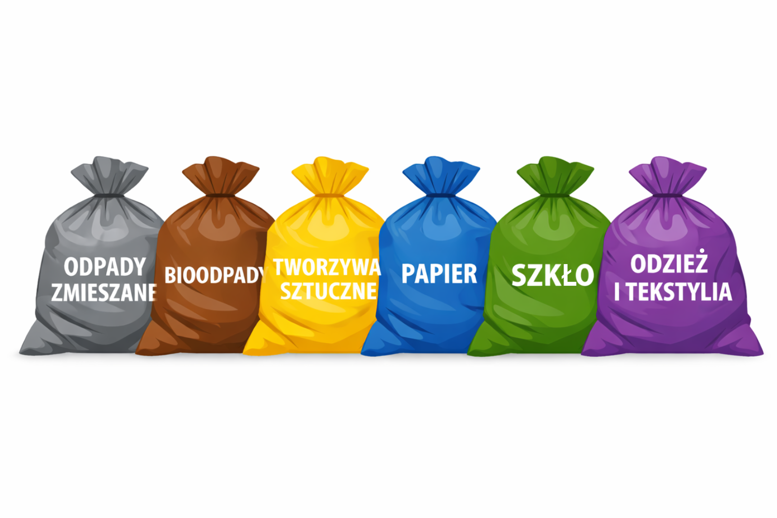 Harmonogram wywozu odpadów w gminie Śliwice na 2026 rok. Nowość - fioletowy worek na tekstylia