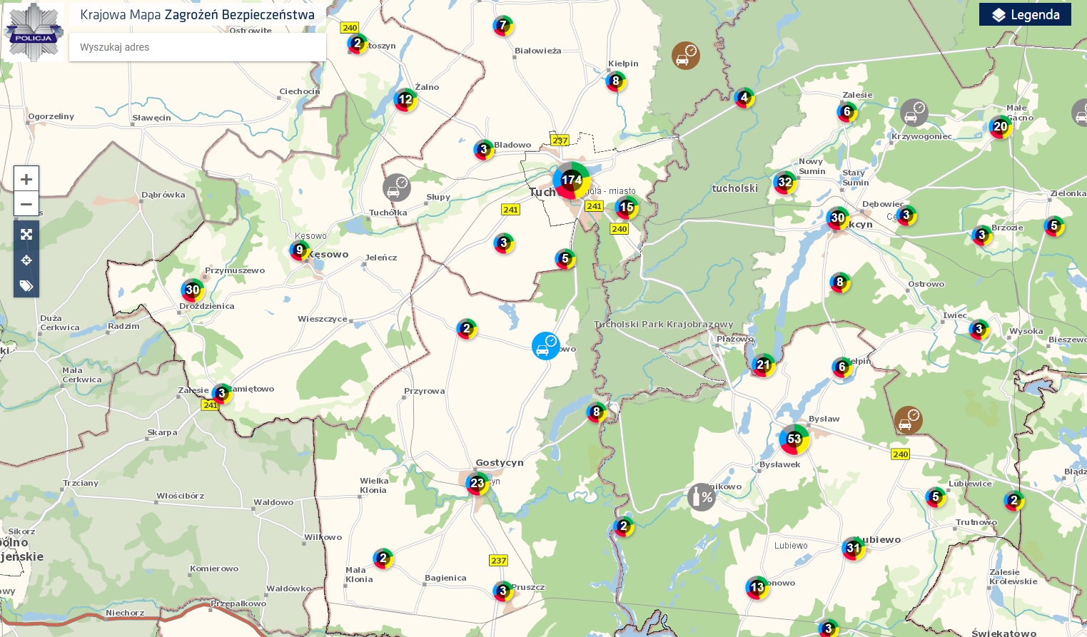 Coraz więcej mieszkańców powiatu tucholskiego korzysta z Krajowej Mapy Zagrożeń Bezpieczeństwa