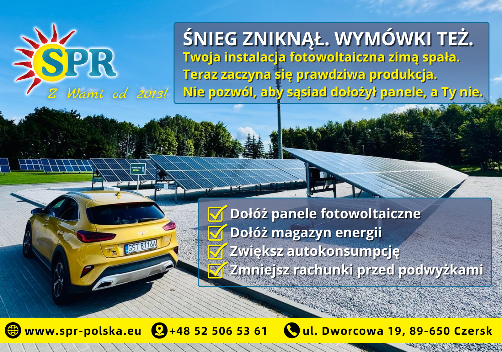 Śnieg zniknął. Wymówki też. Twoja instalacja fotowoltaiczna zimą spała. Teraz zaczyna się prawdziwa produkcja