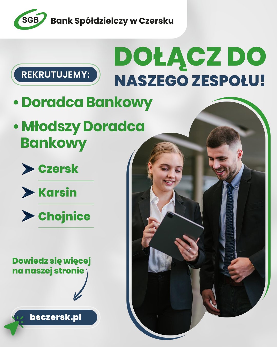 Szukasz pracy. Sprawdź ofertę Banku Spółdzielczego w Czersku!