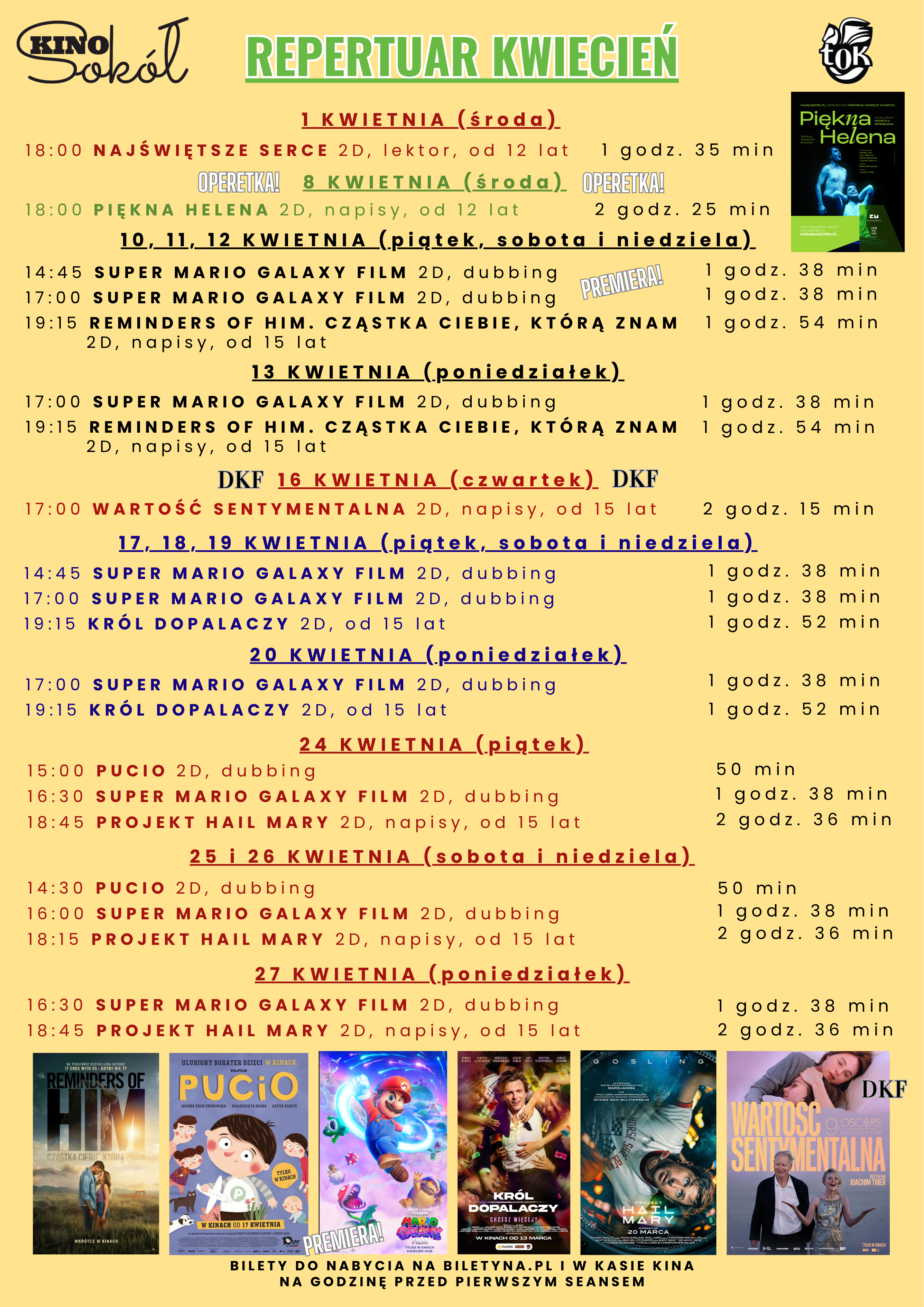 Kino Sokół w Tucholi (REPERTUAR NA KWIECIEŃ)