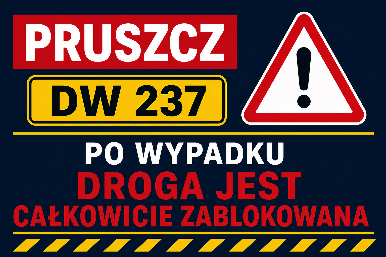 Wypadek w Pruszczu. Droga wojewódzka jest całkowicie zablokowana 