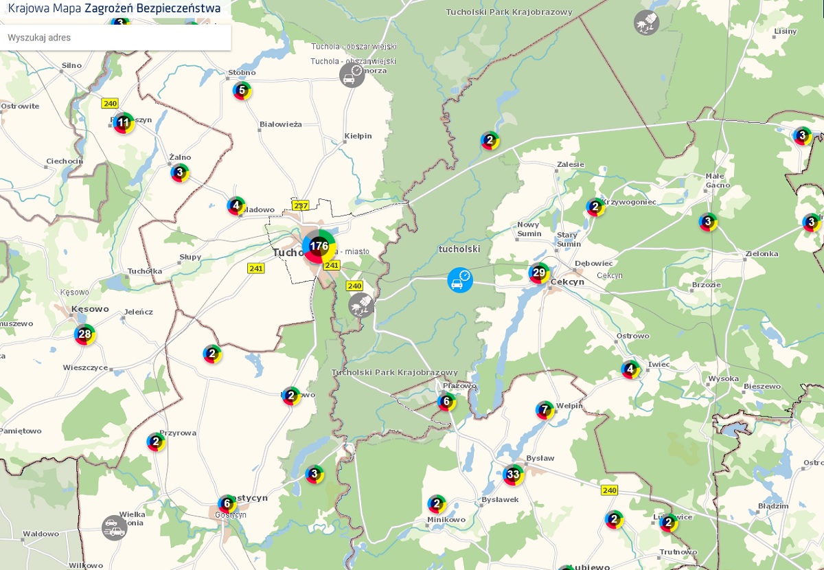 Krajowa Mapa Zagrożeń Bezpieczeństwa. Pół tysiąca zgłoszeń w powiecie tucholskim