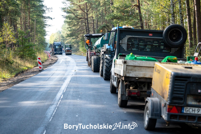 Prace na drodze wojewódzkiej Tuchola – Czersk