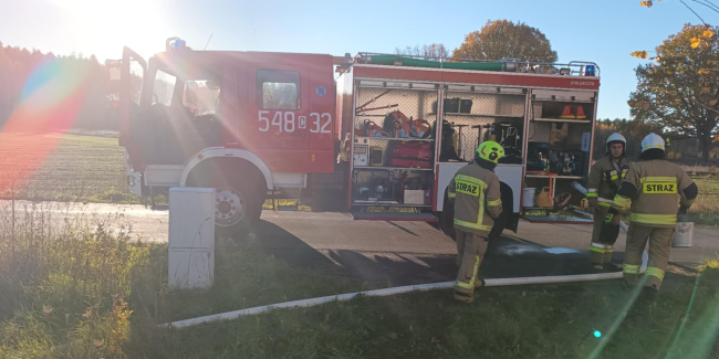 Akcja ratunkowa w domu jednorodzinnym. Silne zadymienie z kominka