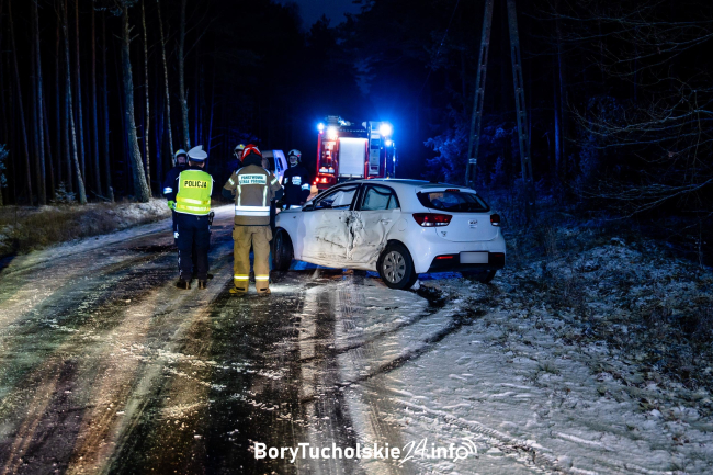 Zderzenie dwóch aut na drodze Śliwice – Wielkie Gacno (FOTO)