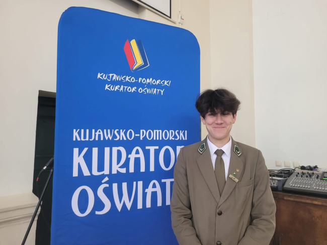 Szymon Krukowski z Technikum Leśnego w Tucholi w gronie stypendystów Ministra Edukacji