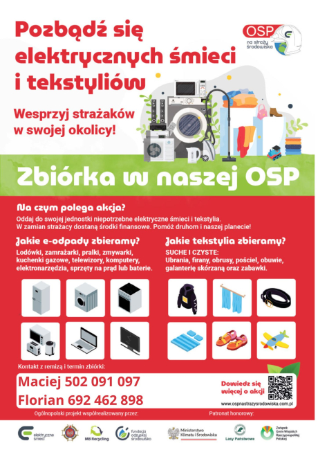OSP w Złym Mięsie rozpoczęła zbiórkę elektrośmieci i tekstyliów