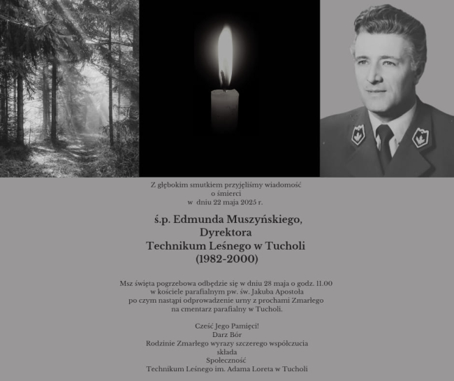 Zmarł Edmund Muszyński – honorowy obywatel gminy Tuchola i wieloletni dyrektor Technikum Leśnego w Tucholi