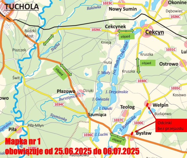 Dalsze prace na drodze Bysław – Wełpin. Odcinek będzie zamknięty