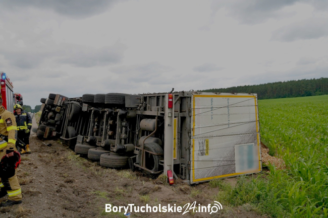 Kolizja samochodu ciężarowego