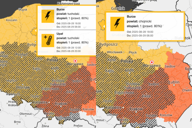 Ostrzeżenie przed burzami, wiatrem i gradem