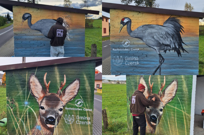 Żuraw i kozioł sarny już witają podróżnych w sołectwie Gotelp (FOTO)