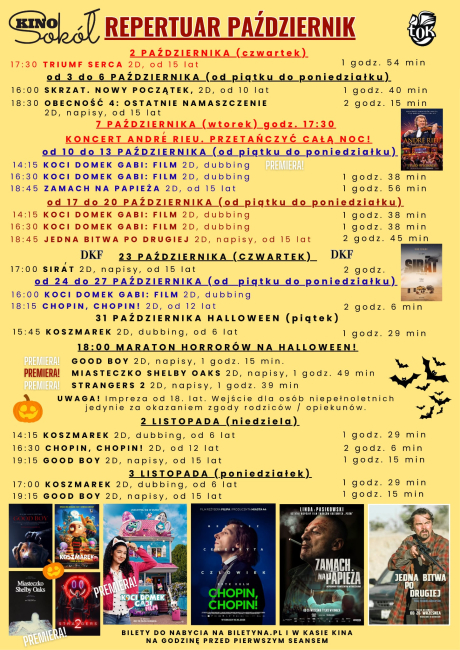 Październik w Kinie Sokół – sprawdź repertuar