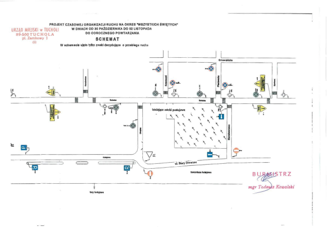 Zmiany w organizacji ruchu przy cmentarzu w Tucholi