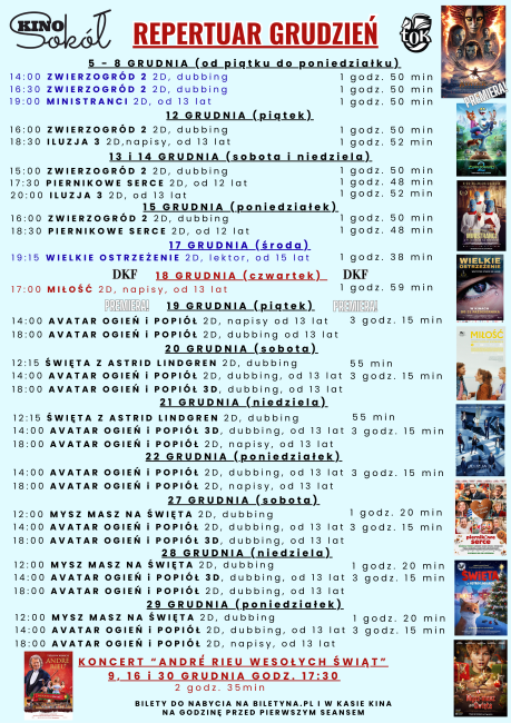 Kino Sokół w Tucholi (REPERTUAR NA GRUDZIEŃ)