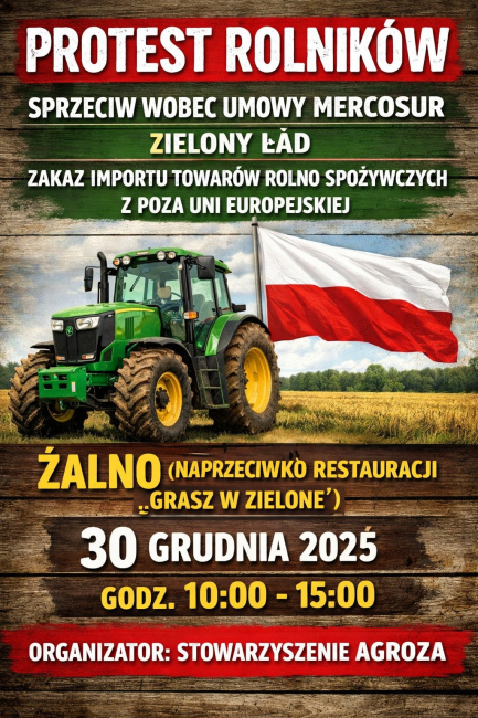 Protest rolników przeciwko umowie Mercosur