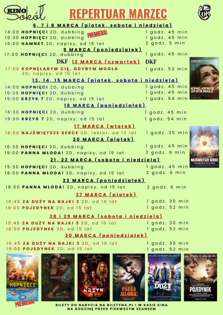 Kino Sokół w Tucholi (REPERTUAR NA MARZEC)