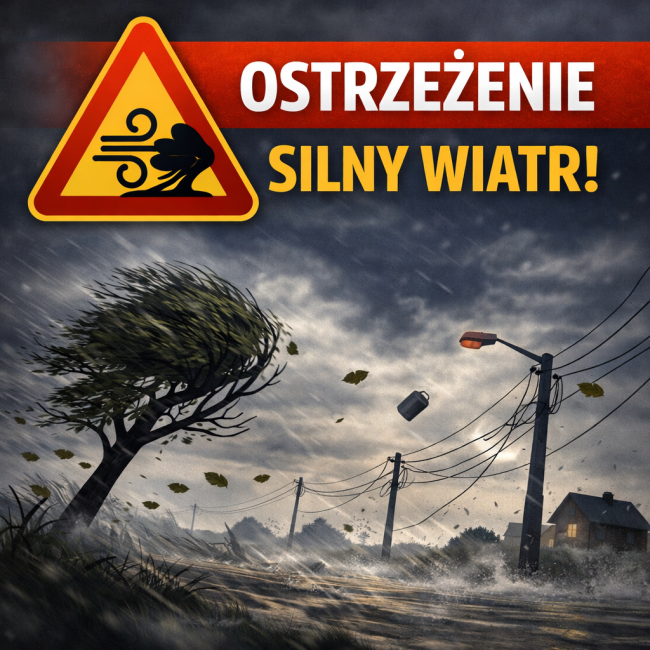 W środę będzie mocno wiało. Uważajcie