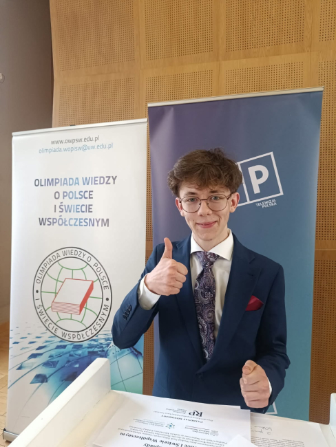 Jan Wutkowski ze Śliwic laureatem ogólnopolskiej olimpiady 