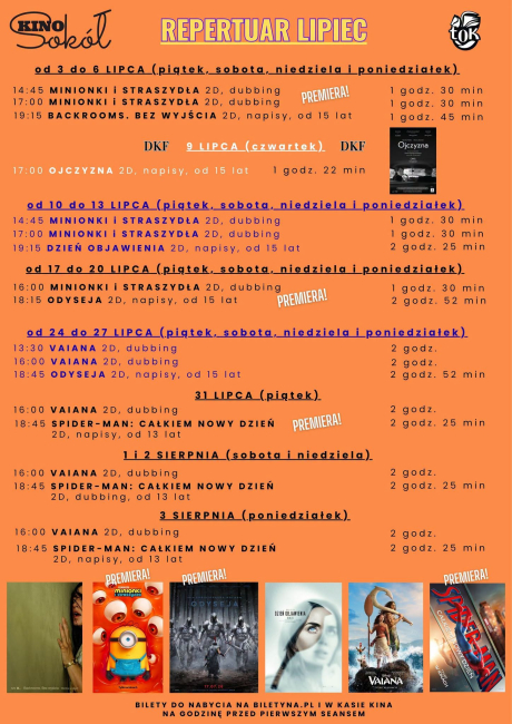 Kino Sokół w Tucholi (REPERTUAR NA LIPIEC)