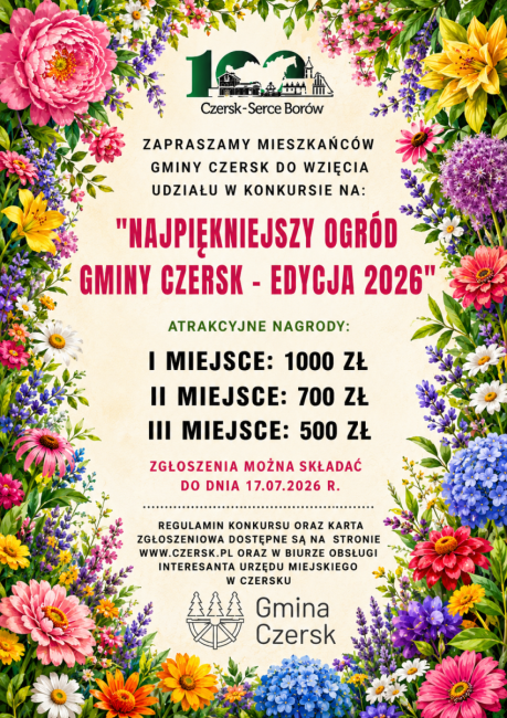 Konkurs „Najpiękniejszy Ogród Gminy Czersk”. Zgłoś swój ogród i powalcz o nagrody
