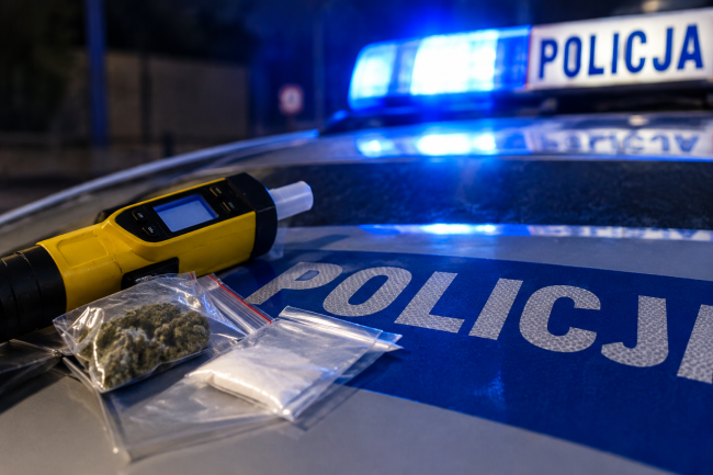 Policjanci z Czerska zatrzymali 30-latka na drodze krajowej nr 22. Miał przy sobie narkotyki i był poszukiwany